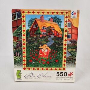 NIB Ceaco - Peter Church - "Poppy Garden" 550 Piece Puzzle 18"x24"